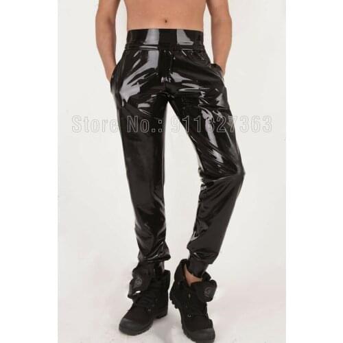 100% Latex Trousers Rubber Gummi Male High Waist Pants Jeans with Trouser rope Fashion Cool Customized