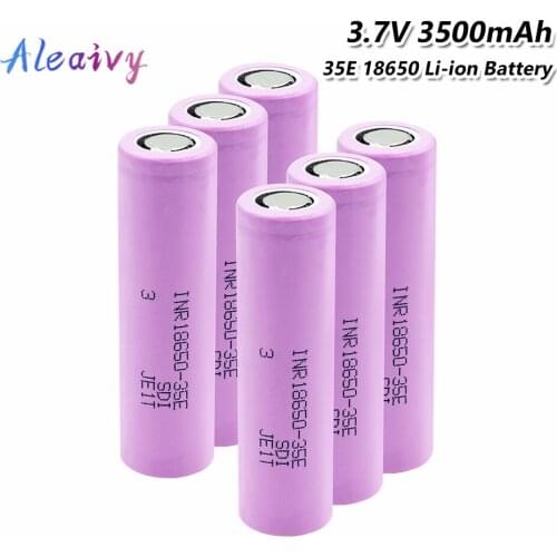 100% Original Made In Korea18650 3500mAh 15A Discharge INR18650-35E 3.7v 18650 Battery 3.7V Rechargable Battery + Free Shipping
