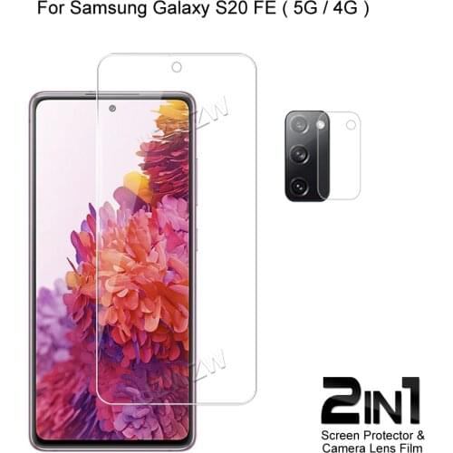 2 in 1 For Samsung Galaxy S20 FE ( 5G / 4G ) Camera Lens Film & Screen Protector Guard Protective HD Tempered Glass