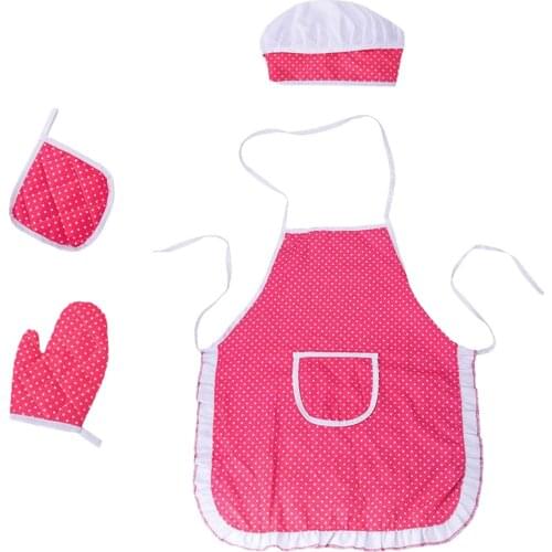 4 Pcs/Lot Child Chef Dress Up Clothes Cooking Baking Tools Pretend Play Kitchen Apron Chef Take Kitchen Play House Toy