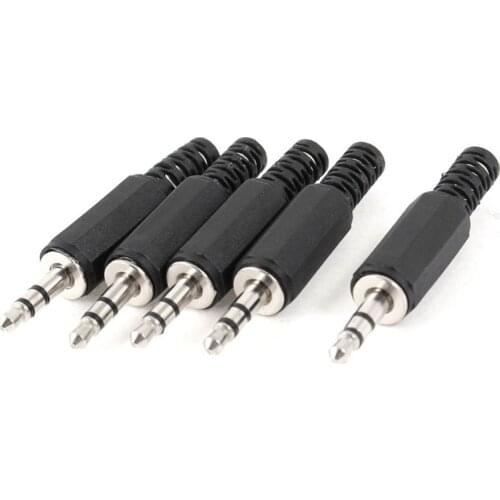 5Pcs/lot Black Audio Jack Plug Headphone Connector Black Plastic Housing 3.5mm Wholesale