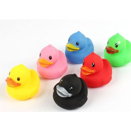6Pcs Animals Colorful Soft Rubber Float Squeeze Sound Squeaky Bath Toys Classic Rubber Duck Plastic Bathroom Swimming Toys Gifts