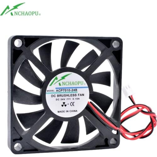 ACP7010 7cm 70mm fan 70x70x10mm DC5V 12V 24V 2pin 2 wires for the cooling fan of the chassis power supply charger inverter