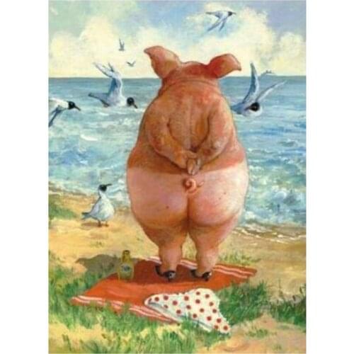 Diamond Painting Full Square/Round Drill Pig Back 5D Daimond Painting Embroidery Cross Stitch Mosaic Crystal Picture Art