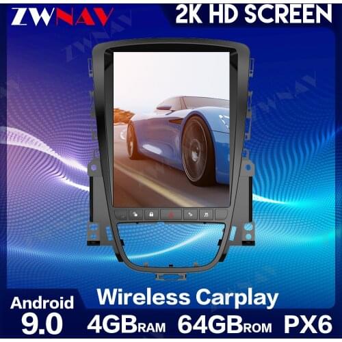 ZWNAV Vertical Screen Tesla Style 10.4'' Android 9.0 Car Radio For Opel ASTRA J Buick Car Dvd Player Auto GPS Navigation WIFI