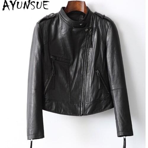 AYUNSUE 2021 Genuine Leather Jackets for Woman Clothes Real Sheepskin Coats Famale Autumn Outerwear Ladies chaqueta Mujer SQQ69