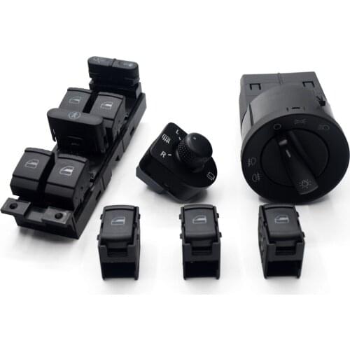 Free shipping! High quality mirror window headlight switch for VW JETTA GOLF MK4 POLO BORA A4 Passat B5 BEETLE 6PCS SET