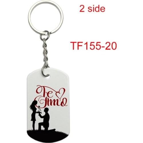 Love Quote color print Keychain Metal Key Ring Couples Keychain wife girlfriend Valentines Day anniversary Gift 2 side print