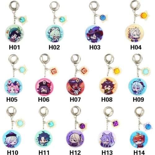 Anime Keychain Genshin Impact Venti Paimon Player Diluc Klee Man Key Chain For Womens Cute Bag Pendant Key Ring Gifts