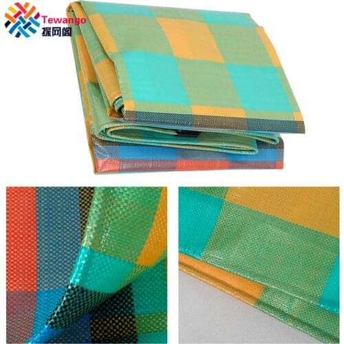 Tewango 2020 New 260gsm Heavy Duty Color Plaid Outdoor Sun Shade Rain Cloth Waterproof Tarpaulin Truck Shelter Custom Size