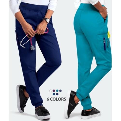 Unisex Jogger Scrub Pants Nursing Scrubs Pant Infinity Mid Rise Tapered Joggers Elastic Waistband Nursing Cargo 20PT036