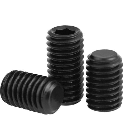 DIN916 12.9 grade M3 M4 M5 Metric Thread Inner Hexagon Hex Hexagonal Head Socket Plug Set Screws Bolt Jimi Flat End Adapter