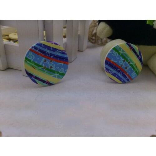 DIY fancy 100pcs 30mm 4-hole big round wood buttons painting design kidwear buttons free shipping MM-055