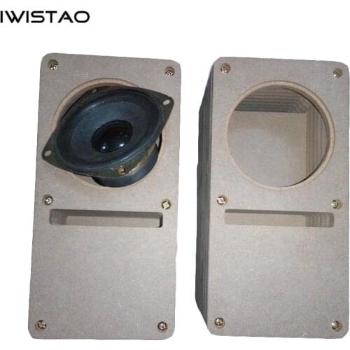 IWISTAO HIFI 3 Inch Labyrinth Full Range Speaker Empty Cabinet 1 Pair MDF Wood Board Adhesive-Free Design
