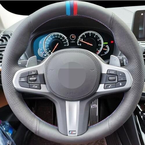 DIY Black Artificial Leather Wear-Resistant Car Steering Wheel Cover For BMW M Sport G30 G31 G32 G20 G21 G14 G15 G16 G01G02 G05