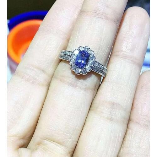 Natural And Real Tanzanite luxury ring ring Free shipping gemstone 925 sterling silver Fine jewelry