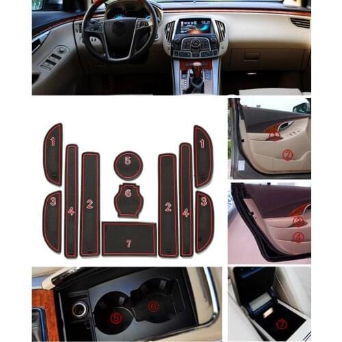 Car Door Groove Mat Gate Slot Cup Armrest Storage Pad Mat For Buick Lacrosse 2009 2010 2011 2012
