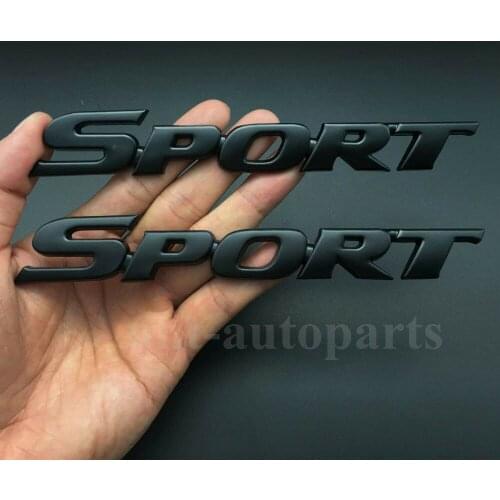 2x Metal Chrome Sport Racing Car Trunk Tailgate Black Emblem Badge Decal Sticker