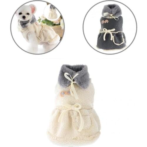 Skin-friendly Fashionable Pet Dogs Princess Dress Scarf Set Soft Texture Pet Skirt Flower Print for Winter