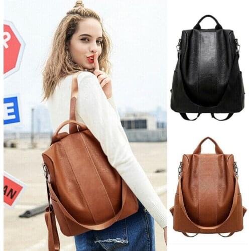 Fashion Women Lady School Leather Girls Backpack Travel Handbag Shoulder Bag