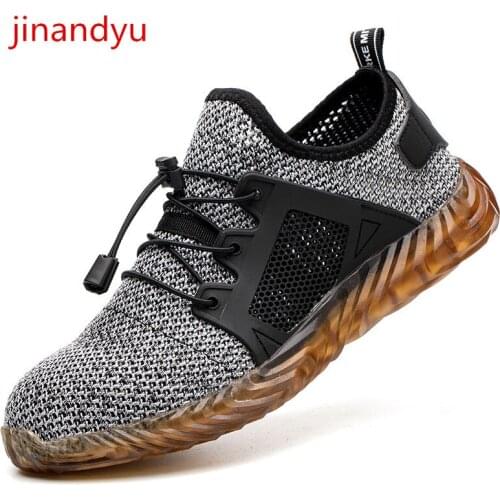 Men Work Shoes Male Safety Shoes Metal Toe Indestructible Work Boots Breathable Anti Puncture Working Shoes Man Sneakers Oxford
