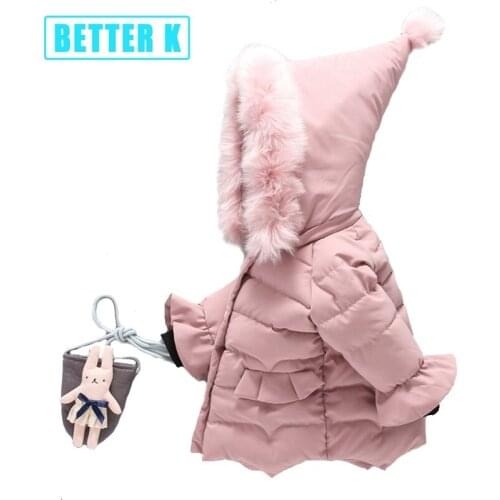 Girls Coats Girl Winter Jacket Coat Fur Hooded Parkas 0-5Y Childrens Clothing Kids Outwear Baby Girl Winter Warm Jacket Coat