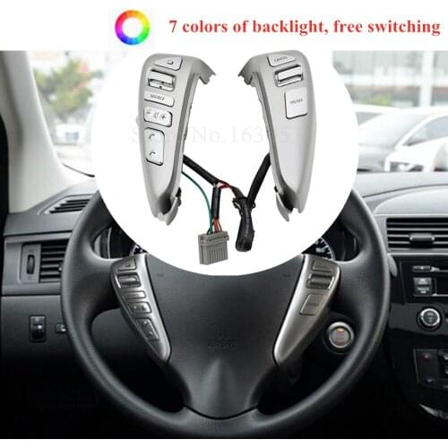 Steering Wheel Cruise Control Bluetooth Switches For NISSAN TIIDA SENTRA SUNNY Livina ALMERA 7 color backlight free switching