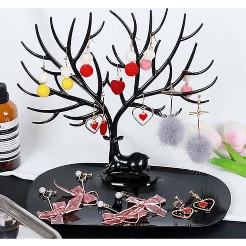 Deer Earrings Necklace Ring Pendant Bracelet Jewelry Display Stand Tray Tree Storage Racks Organizer Jewelry Shelf Holder