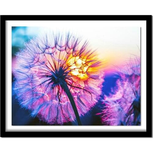 Full square/Round drill Diamond embroidery Purple Dandelion 5D DIY diamond Painting Cross Stitch Rhinestone E21
