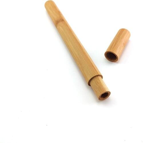 Portable Bamboo Drinking Straw Travel Case With Sisal Hemp Straws Cleaning Brush Organic Bamboo Straw Tube Carrying Case Box