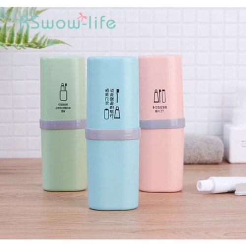 Portable Travel Toothbrush Box Set Wash Cup Simple Toothbrush Cup Toothbrush Holder Cup Bathroom Accessories Plastic Cups