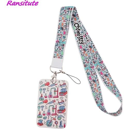 Ransitute R2113 Chemical Supplies Creative Lanyard Card Holder Child Hanging Neck Phone Lanyard Badge Subway Access Card Holder