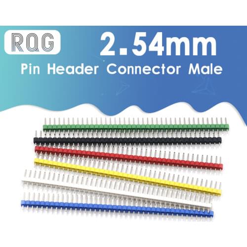 6pcs/Set Pin Header Connector Male 2.54mm Pitch Pin Header Strip Single Row 40 pin Connector Kit for PCB board