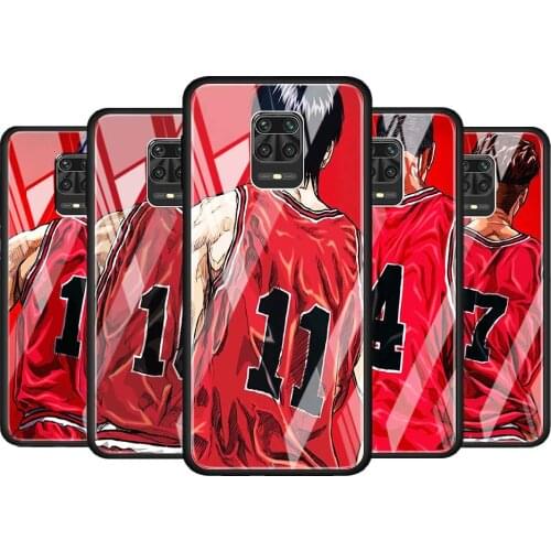 Slam dunk Sakuragi for Xiaomi Redmi Note 10 Pro Max 10S 9T 9S 9 8T 8 7 Pro 5G Luxury Tempered Glass Phone Case Cover