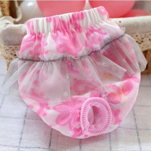 Dog Cat Shorts Physiological Pants Floral Lace Pet Sanitary Diaper Panties Washable Female Menstruation Underwear Briefs for Dog