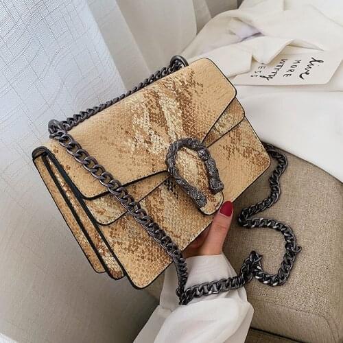 2021 Brand Luxury Serpentine Leather Crossbody Bag Women Fashion Sac A Main Female Shoulder Bag Female Handbags and Purses Tote