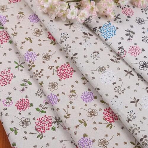 100x150cm width printed flower cotton and linen fabric by half meter DIY sewing craft linen cloth curtain cloth Zakka fabric