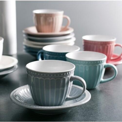 Creative Kitchen Accessories Bone China Ceramics Coffee Cup Set Elegant Home Flower Tea Cup Afternoon Tea Red Tea Cup LFB845