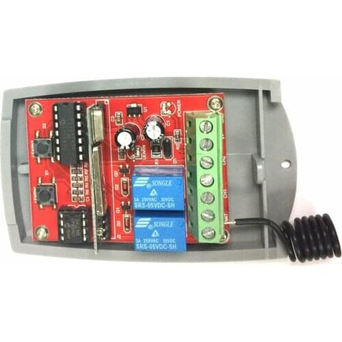 For Universal 2 channel Wireless Garage Door Rolling Code fixed code DC12V-24V Receiver 433MHZ remote control