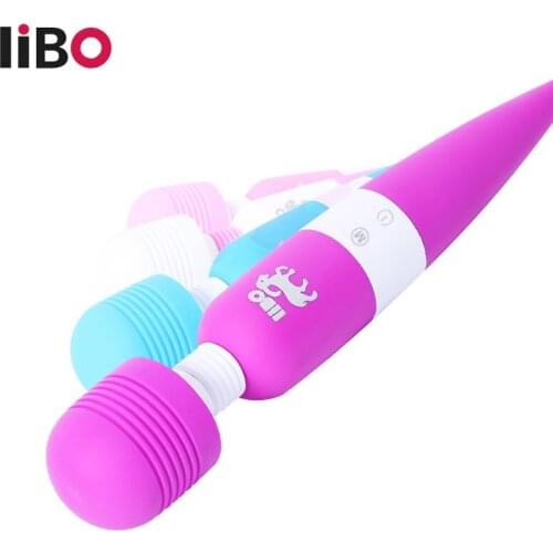 LIBO Clit Vibrators for Women 8 Speed USB Rechargeable AV Magic Wand Vibrator Massager Vibrating Stick Sex Toys Sex Products