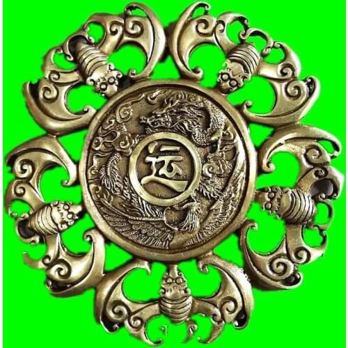 Vintage Copper hanging drop Lucky 5 Bat Talisman aerial mammal bring fortune decorate