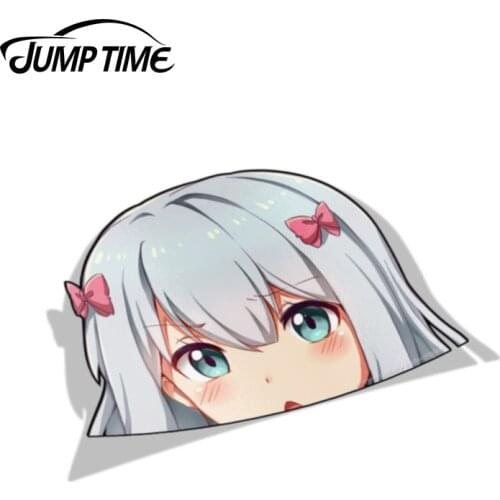 Jump Time 13cm x 9cm Funny Waterproof Kawii Cute Girl Car Stickers Car Decals For Eromanga Sensei Anime Vinyl Car Wrap