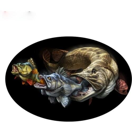 Waterproof Interesting Animal Fish Car Sticker PVC Paint Stain Scratch Occlusion Sunscreen Waterproof Bumper Stickers Kk12*8cm