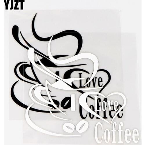 YJZT 13×12.5CM I Love Coffee Art Creative Car Stickers Mural Vinyl Decals Black / Silver 10A-0716