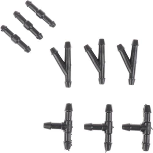 10Pcs Universal Joiner Pipe Connector Water Petrol Wiper Nozzle Hose Tubing