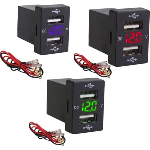 12V Car Charger with Fuse for Toyota 5V 4.2A Car Charging Socket Charger for Phone LED Display Meter Voltmeter