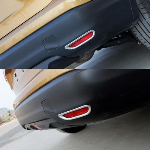 2x Car Tail Back Rear Reflector Fog Light Lamp Frame Strip Sequins Bezel Trim For Nissan Qashqai New 2016 Styling ABS