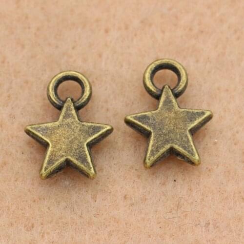 20pcs Antique Bronze Plated Star Charms Pendants for Bracelet Accessories Jewelry Diy Jewelry Findings 12x10mm