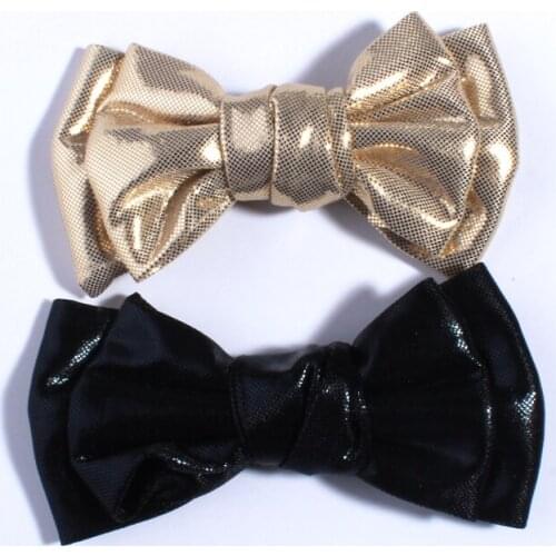 200PCS 9.5CM Newborn Sparkling Leather Hair Bow For Headband Hair Bows For Hair Clips Accessories You Pick Colors