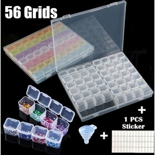 28/56 Grids Diamond Painting Tools Beads Container Diamond Painting Accessories Rhinestones Storage Case Organizer Dropshipping